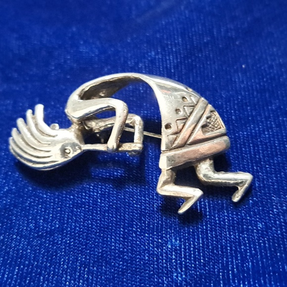 Vintage Sterling Silver Liberty Dancing Kokopelli Pin Brooch - Picture 5 of 13